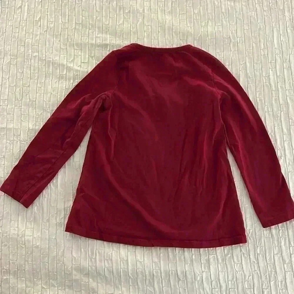 Issac Mizrahi Girls unicorn Shirt Size M (5-6) cranberry color with sequins - Picture 5 of 6